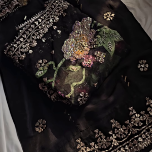 Midnight Bloom Black Embroidered Ensemble