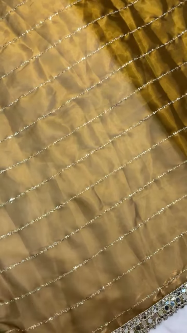 Golden Mirror-Work Lehenga Set - Image 3
