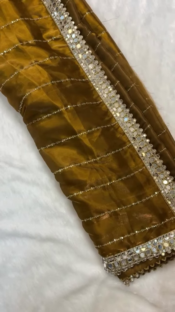 Golden Mirror-Work Lehenga Set - Image 2