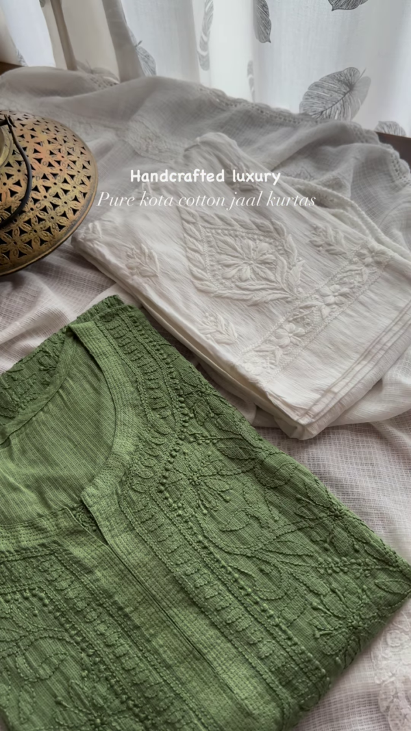 Handcrafted Kota Cotton Jaal Kurta