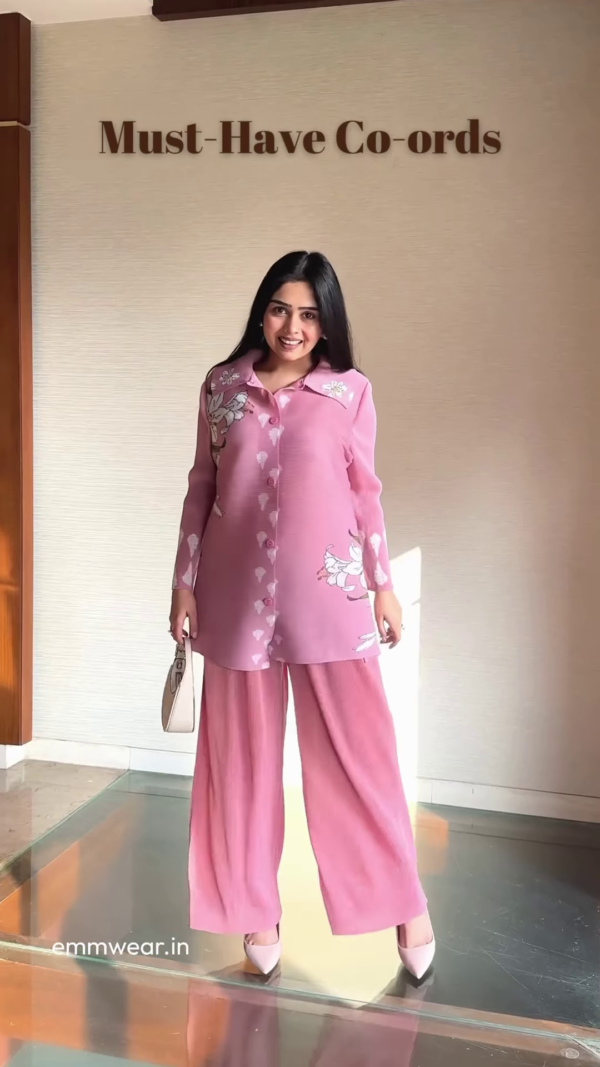 Blush Pink Floral Printed Co-ord Set - Image 2