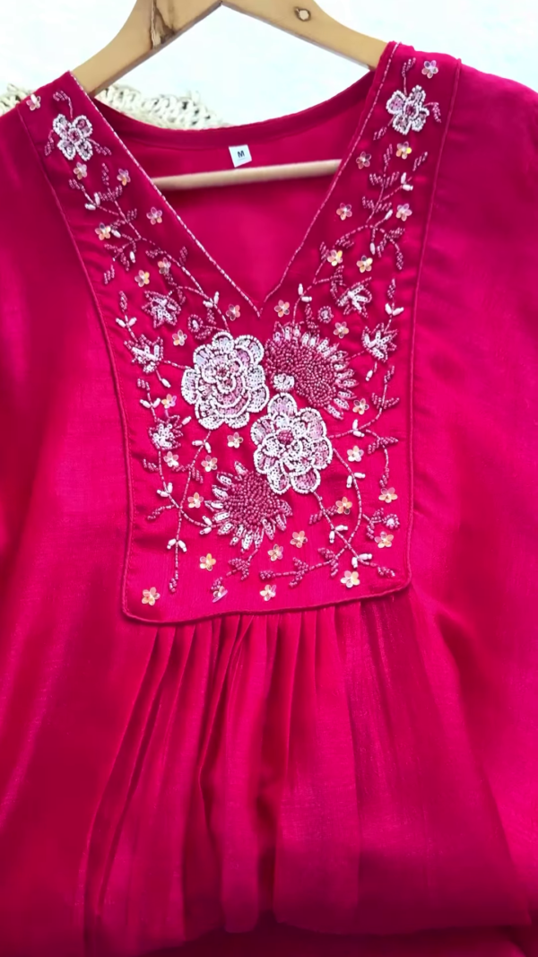 Radiant Rose Pink Embroidered Suit – A Timeless Ethnic Masterpiece - Image 3