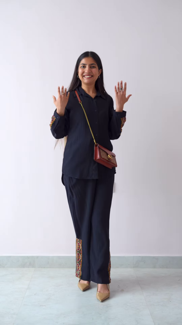 Elegant Black Embroidered Co-Ord Set