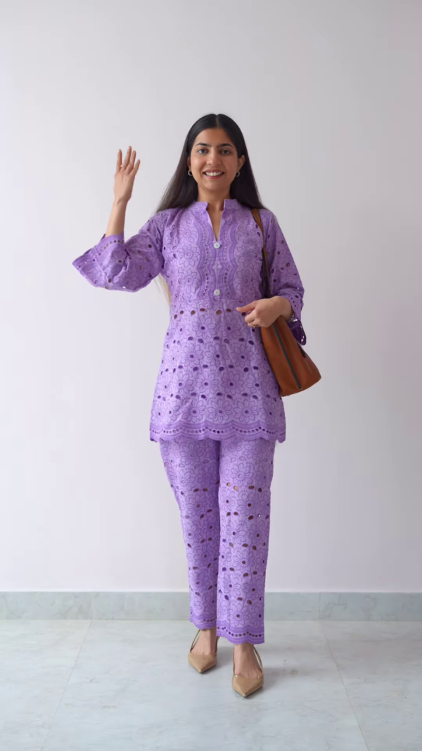Elegant Black Embroidered Co-Ord Set - Image 3