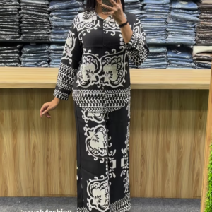 Monochrome Elegance Printed Co-ord Set