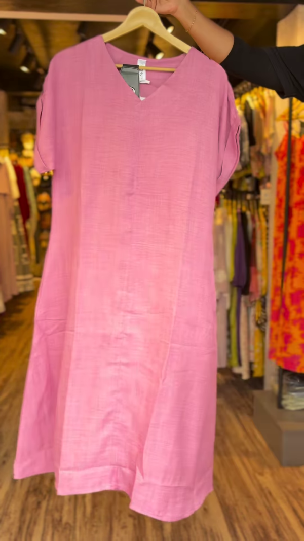 Blush Breeze Cotton Dress – Soft Pink Summer Essential