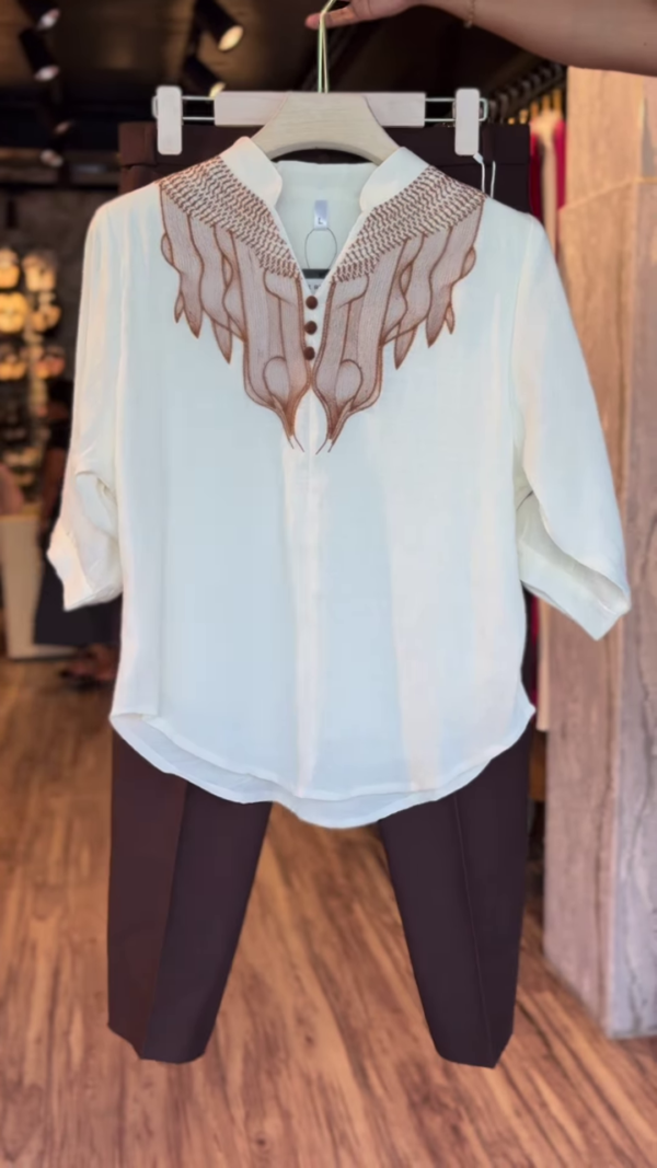 Ember Thread: Embroidered Tunic & Tapered Trouser Set