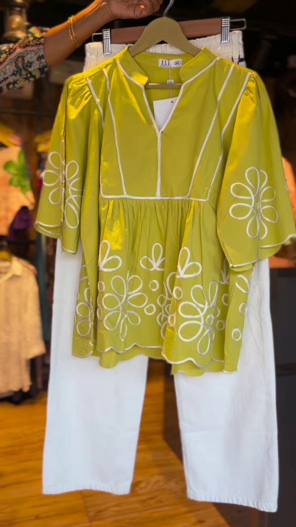Citrus Pop: Lime Green Peplum Co-Ord Set